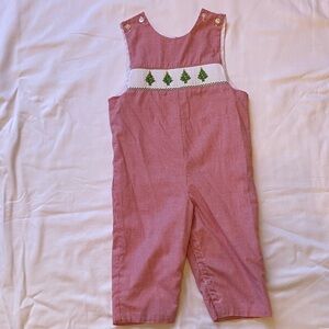 Red Gingham Christmas Kids Longall